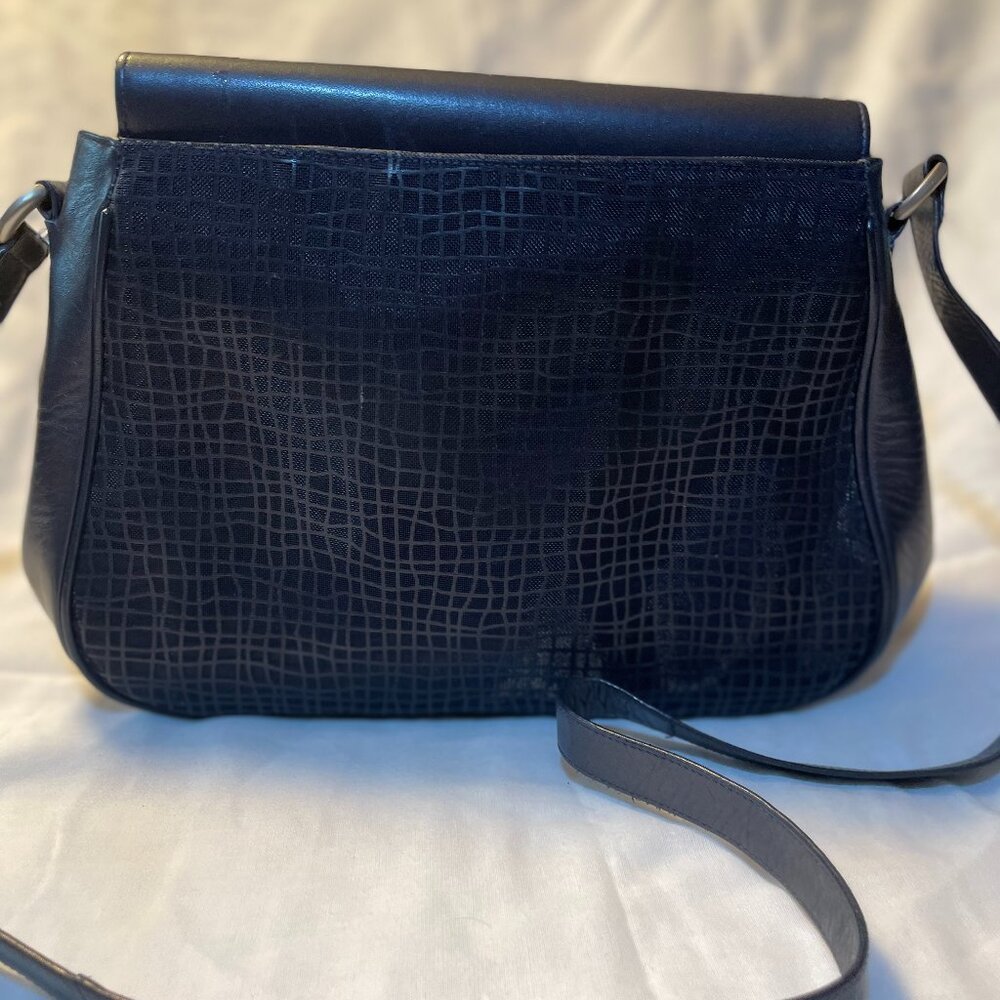 Vintage David Aaron Leather Navy Blue Handbag